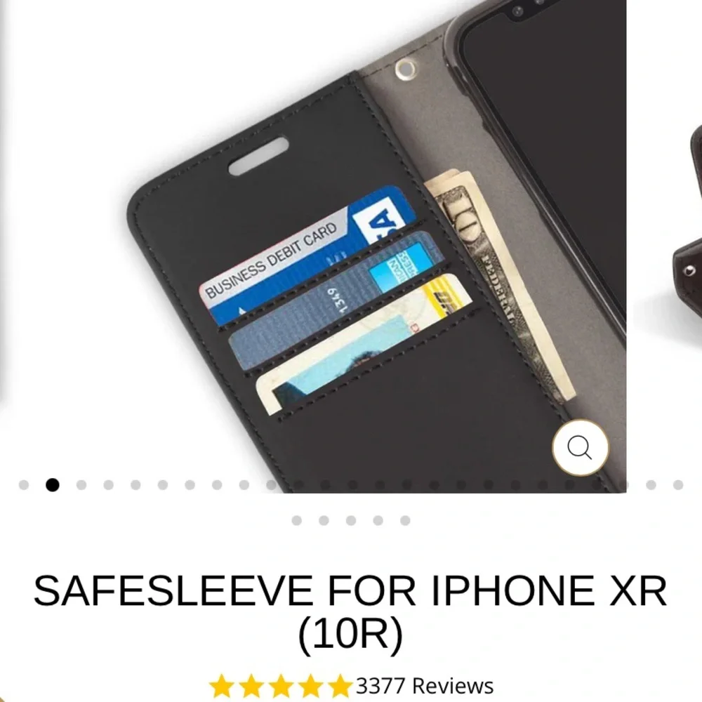 Black Leather Phone Cover with Strap